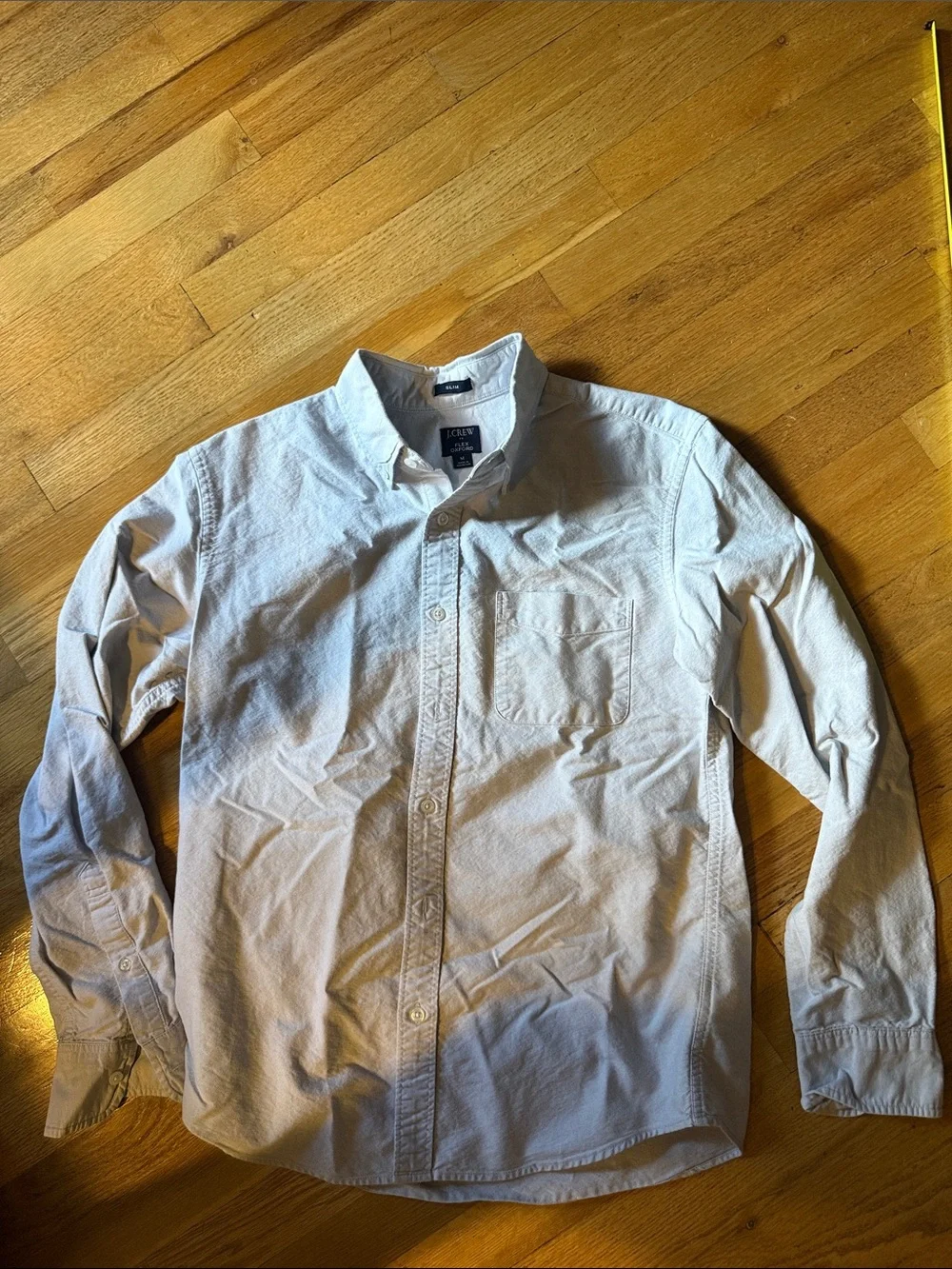 J crew flex Oxford shirt medium slim fit light gray